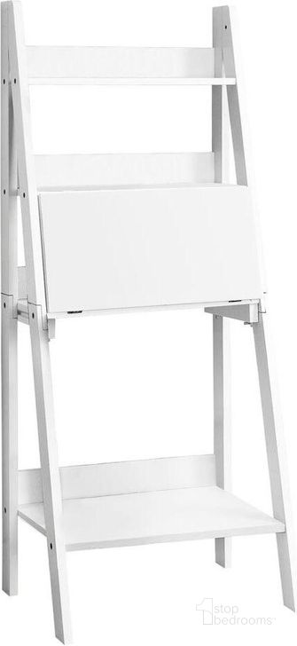 The appearance of 61 Inch Computer Desk In White With Ladder Style designed by Monarch Specialties in the modern / contemporary interior design. This white piece of furniture  was selected by 1StopBedrooms from  to add a touch of cosiness and style into your home. Sku: I 7040. Product Type: Computer Desk. Material: MDF. Image1