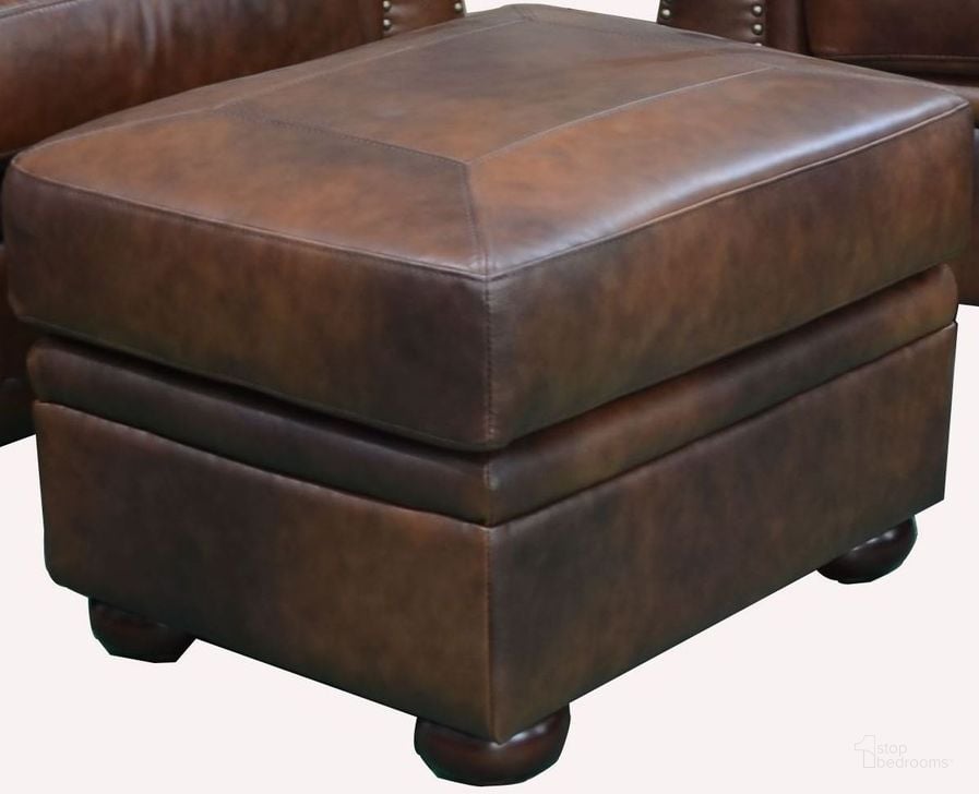 The appearance of Arizona Marco Ottoman designed by Leather Italia USA in the traditional interior design. This brown piece of furniture  was selected by 1StopBedrooms from Arizona Collection to add a touch of cosiness and style into your home. Sku: 1444-6110-0004234. Material: Leather. Product Type: Ottoman. Image1