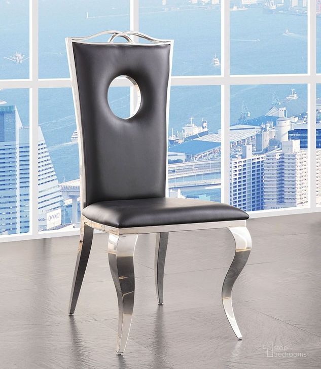 The appearance of Cyrene Side Chair (Faux Leather) (Set of 2) designed by ACME in the glam interior design. This medium color piece of furniture  was selected by 1StopBedrooms from Cyrene Collection to add a touch of cosiness and style into your home. Sku: 62078. Material: Metal. Product Type: Side Chair.