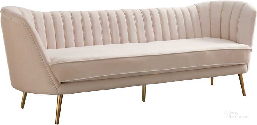 The appearance of Meridian Margo Velvet Sofa in Cream designed by Meridian in the modern / contemporary interior design. This cream velvet piece of furniture  was selected by 1StopBedrooms from Margo Collection to add a touch of cosiness and style into your home. Sku: 622Cream-S. Material: Fabric. Product Type: Sofa. Image1