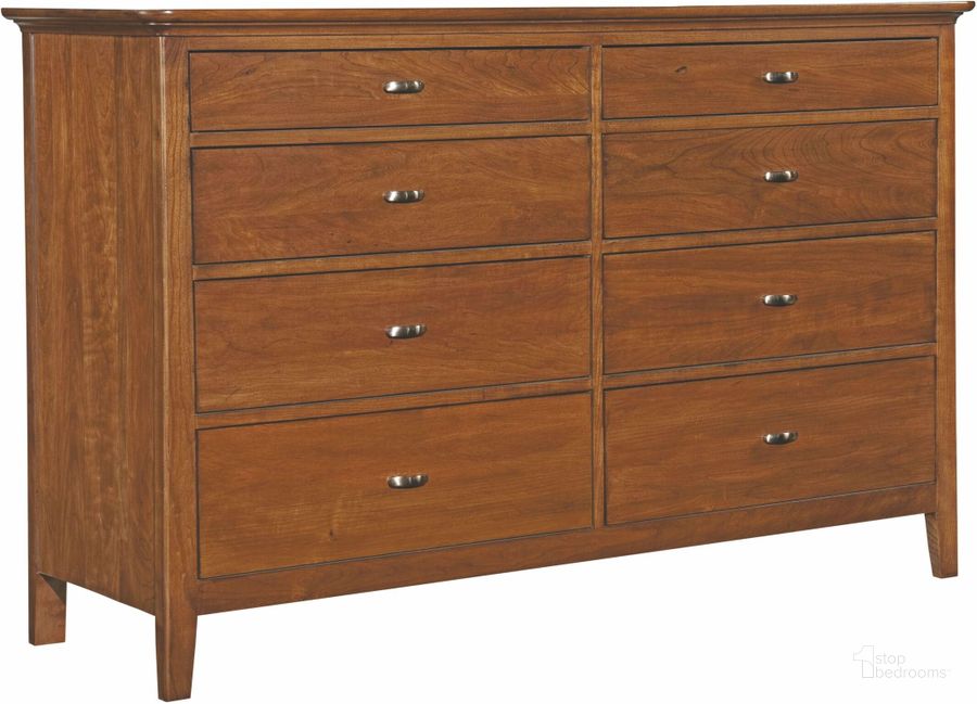 The appearance of Cherry Park Double Dresser designed by Kincaid in the transitional interior design. This brown piece of furniture  was selected by 1StopBedrooms from Cherry Park Collection to add a touch of cosiness and style into your home. Sku: 63-162V. Material: Wood. Product Type: Dresser. Image1