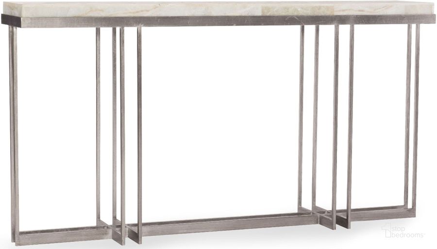 The appearance of Melange White and Cream Blaire Console Table designed by Hooker in the modern / contemporary interior design. This cream piece of furniture  was selected by 1StopBedrooms from Melange Collection to add a touch of cosiness and style into your home. Sku: 638-85327-WH. Material: Metal. Product Type: Console Table. Image1