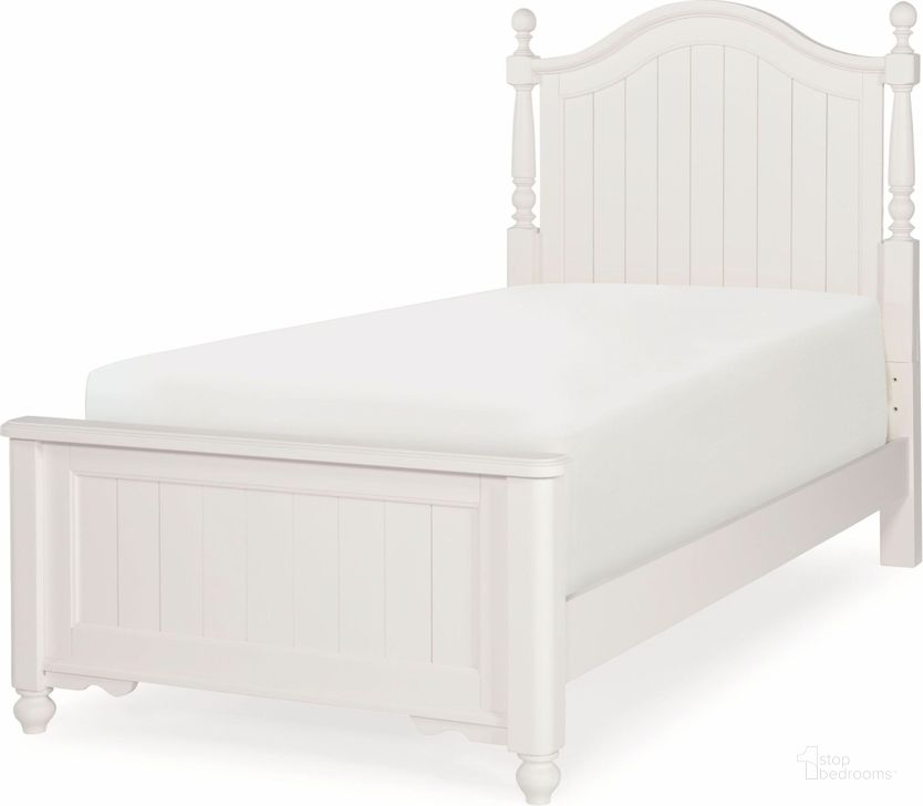 The appearance of Summerset Ivory Twin Low Poster Bed designed by Legacy Classic Kids in the modern / contemporary interior design. This white piece of furniture  was selected by 1StopBedrooms from Summerset Collection to add a touch of cosiness and style into your home. Sku: N6481-4203;N6481-4213;N6481-4900. Bed Type: Poster Bed. Material: Wood. Product Type: Poster Bed. Bed Size: Twin. Image1