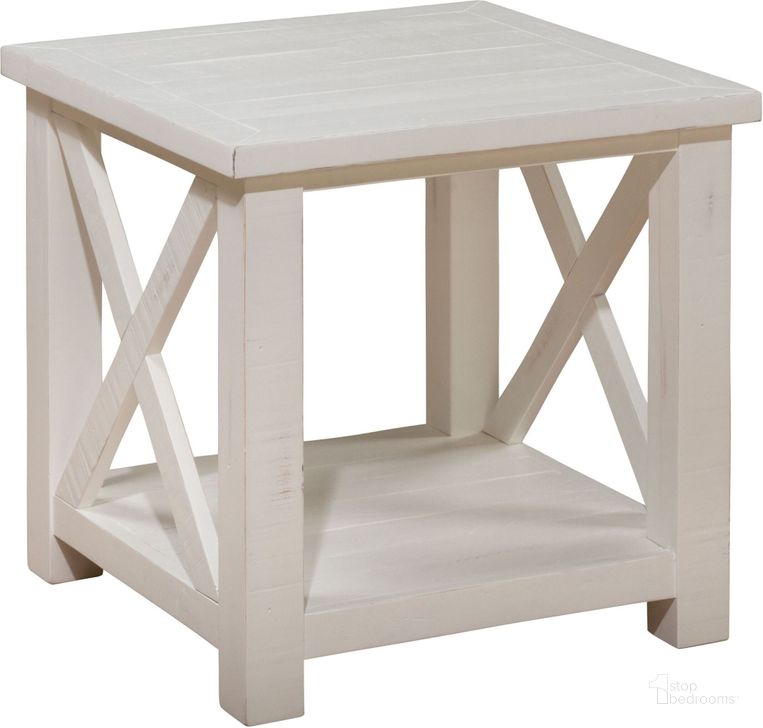 The appearance of Madaket Reclaimed Pine End Table designed by Jofran in the transitional interior design. This white piece of furniture  was selected by 1StopBedrooms from Madaket Collection to add a touch of cosiness and style into your home. Sku: 649-3. Table Top Shape: Square. Material: Wood. Product Type: End Table. Image1
