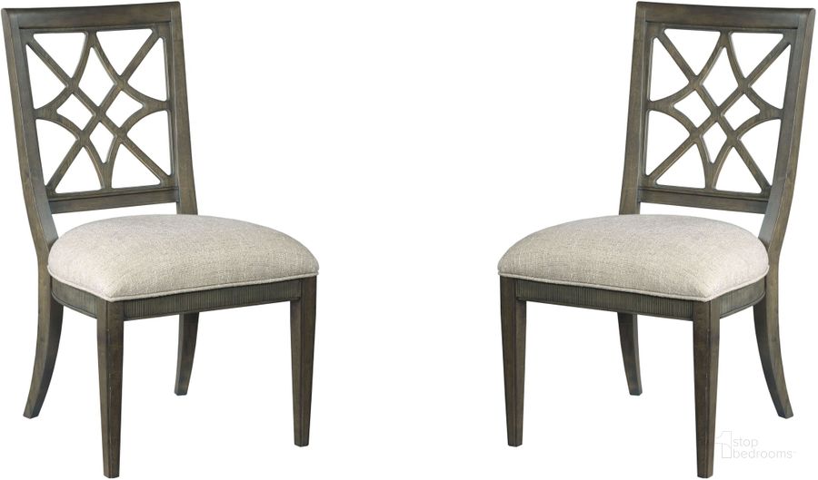 The appearance of Savona Elm Genieve Side Chair Set of 2 designed by American Drew in the transitional interior design. This cream piece of furniture  was selected by 1StopBedrooms from Savona Collection to add a touch of cosiness and style into your home. Sku: 654-636. Material: Fabric. Product Type: Side Chair. Image1