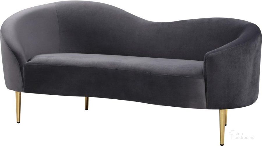 The appearance of Ritz Grey Velvet Loveseat designed by Meridian in the modern / contemporary interior design. This grey velvet piece of furniture  was selected by 1StopBedrooms from Ritz Collection to add a touch of cosiness and style into your home. Sku: 659Grey-L. Product Type: Loveseat. Material: Velvet. Image1
