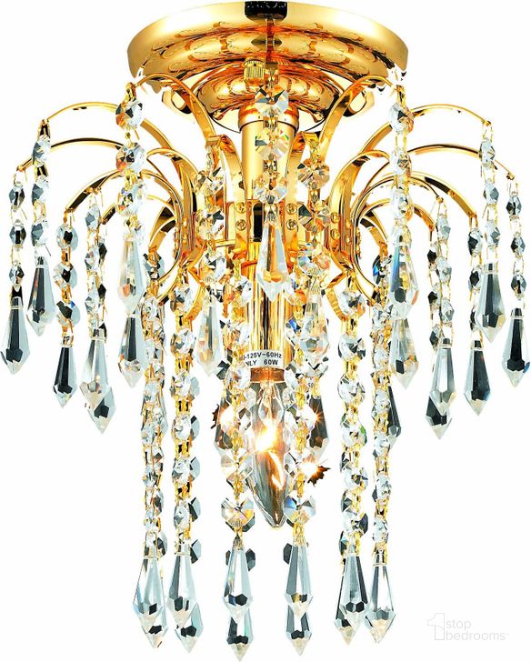 The appearance of Falls 9 Gold 1 Light Flush Mount With Clear Royal Cut Crystal Trim designed by Elegant Lighting in the modern / contemporary interior design. This gold piece of furniture  was selected by 1StopBedrooms from Falls Collection to add a touch of cosiness and style into your home. Sku: V6801F9G/RC. Material: Steel. Product Type: Flush Mount.