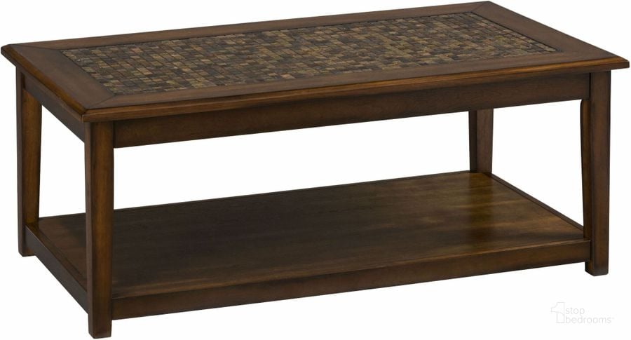 The appearance of Baroque Brown Mosaic Tile Inlay Cocktail Table designed by Jofran in the modern / contemporary interior design. This brown piece of furniture  was selected by 1StopBedrooms from Baroque Collection to add a touch of cosiness and style into your home. Sku: 698-1. Material: Wood. Product Type: Cocktail Table. Image1