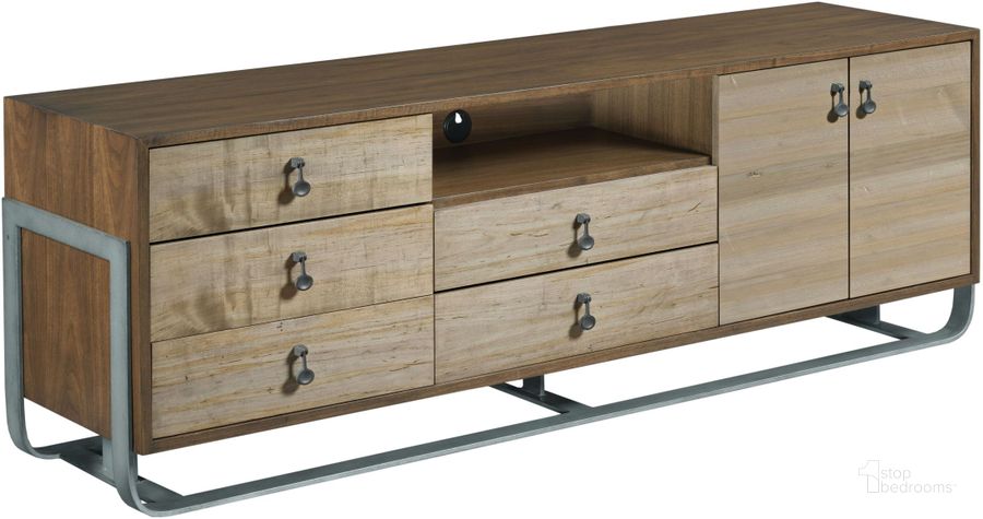 The appearance of AD Modern Synergy Brown Panorama TV Console designed by American Drew in the modern / contemporary interior design. This brown piece of furniture  was selected by 1StopBedrooms from Ad Modern Synergy Collection to add a touch of cosiness and style into your home. Sku: 700-585. Material: Wood. Product Type: TV Console. Image1