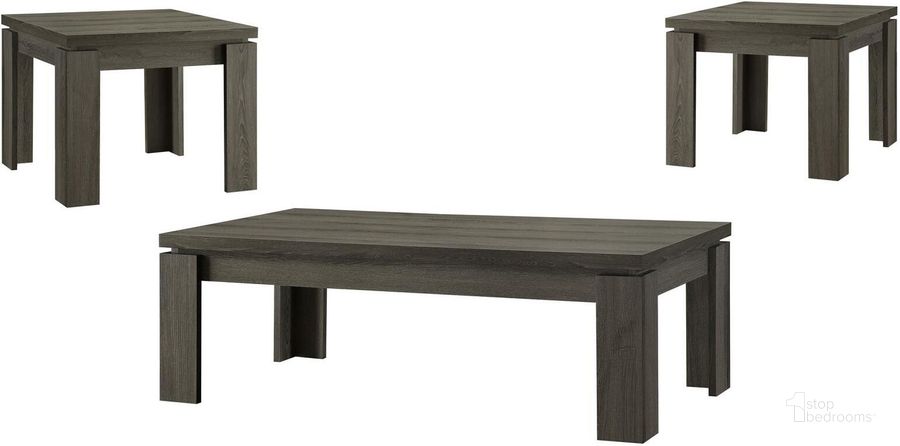 The appearance of 3 Pieces Weathered Grey Occasional Table Set designed by Coaster in the transitional interior design. This gray piece of furniture  was selected by 1StopBedrooms from Weathered Collection to add a touch of cosiness and style into your home. Sku: 701686. Material: Wood. Product Type: Occasional Table Set. Table Top Shape: Rectangular. Image1