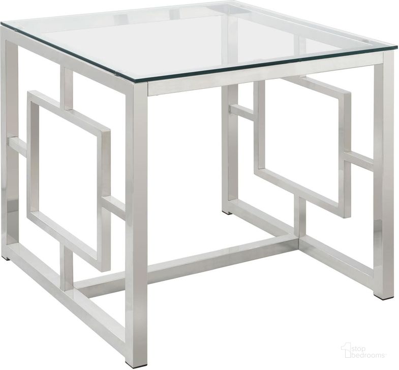 The appearance of Satin Nickel End Table designed by Coaster in the modern / contemporary interior design. This off white piece of furniture  was selected by 1StopBedrooms from Satin Collection to add a touch of cosiness and style into your home. Sku: 703737. Table Top Shape: Triangular. Material: Glass. Product Type: End Table. Image1