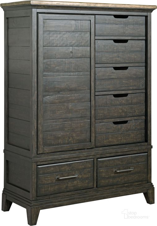 The appearance of Plank Road Charcoal Wheeler Door Chest designed by Kincaid in the modern / contemporary interior design. This charcoal piece of furniture  was selected by 1StopBedrooms from Plank Road Collection to add a touch of cosiness and style into your home. Sku: 706-250C. Material: Wood. Product Type: Chest. Image1