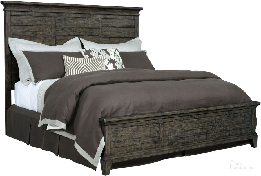 The appearance of Plank Road Charcoal Jessup King Panel Bed designed by Kincaid in the modern / contemporary interior design. This gray piece of furniture  was selected by 1StopBedrooms from Plank Road Collection to add a touch of cosiness and style into your home. Sku: 706-306CP. Bed Type: Panel Bed. Material: Wood. Product Type: Panel Bed. Bed Size: King. Image1