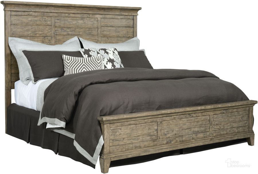 The appearance of Plank Road Stone Jessup Queen Panel Bed designed by Kincaid in the modern / contemporary interior design. This brown piece of furniture  was selected by 1StopBedrooms from Plank Road Collection to add a touch of cosiness and style into your home. Sku: 706-304SP. Bed Type: Panel Bed. Material: Wood. Product Type: Panel Bed. Bed Size: Queen. Image1