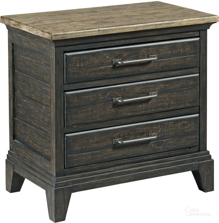 The appearance of Plank Road Charcoal Blair Nightstand designed by Kincaid in the modern / contemporary interior design. This charcoal piece of furniture  was selected by 1StopBedrooms from Plank Road Collection to add a touch of cosiness and style into your home. Sku: 706-420C. Material: Wood. Product Type: Nightstand. Image1
