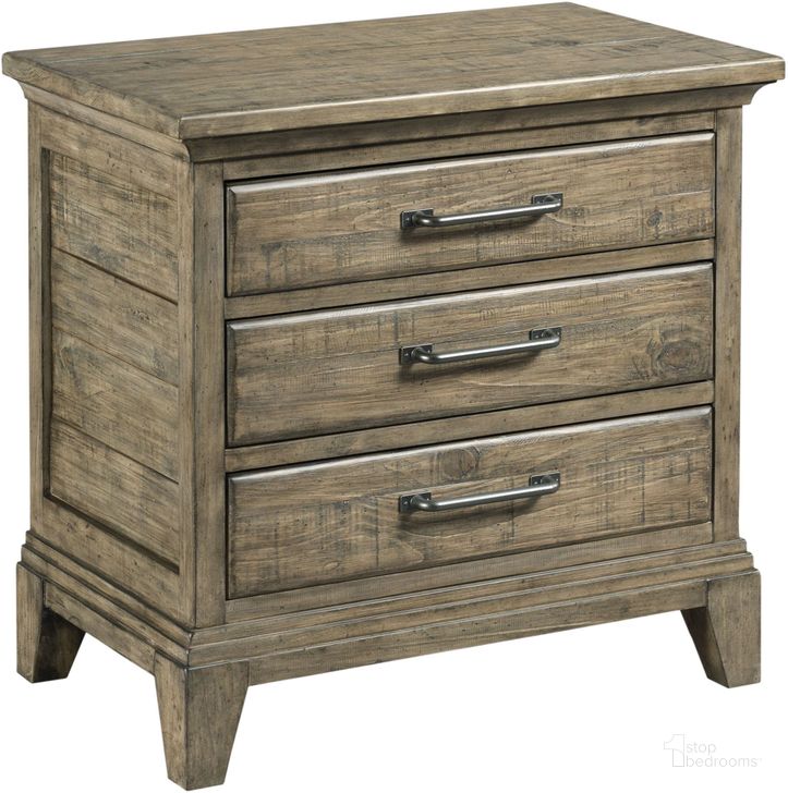 The appearance of Plank Road Stone Blair Nightstand designed by Kincaid in the modern / contemporary interior design. This stone piece of furniture  was selected by 1StopBedrooms from Plank Road Collection to add a touch of cosiness and style into your home. Sku: 706-420S. Material: Wood. Product Type: Nightstand. Image1