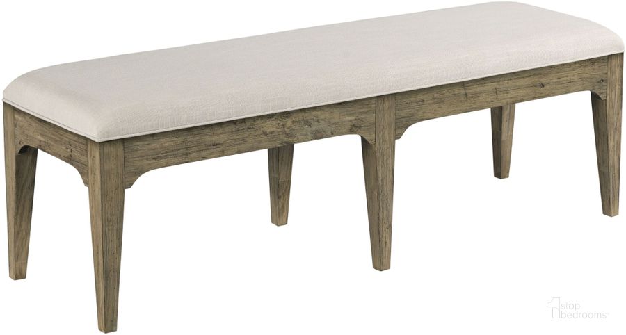 The appearance of Plank Road Stone Rankin Bench designed by Kincaid in the modern / contemporary interior design. This brown piece of furniture  was selected by 1StopBedrooms from Plank Road Collection to add a touch of cosiness and style into your home. Sku: 706-480S. Material: Wood. Product Type: Bench. Image1
