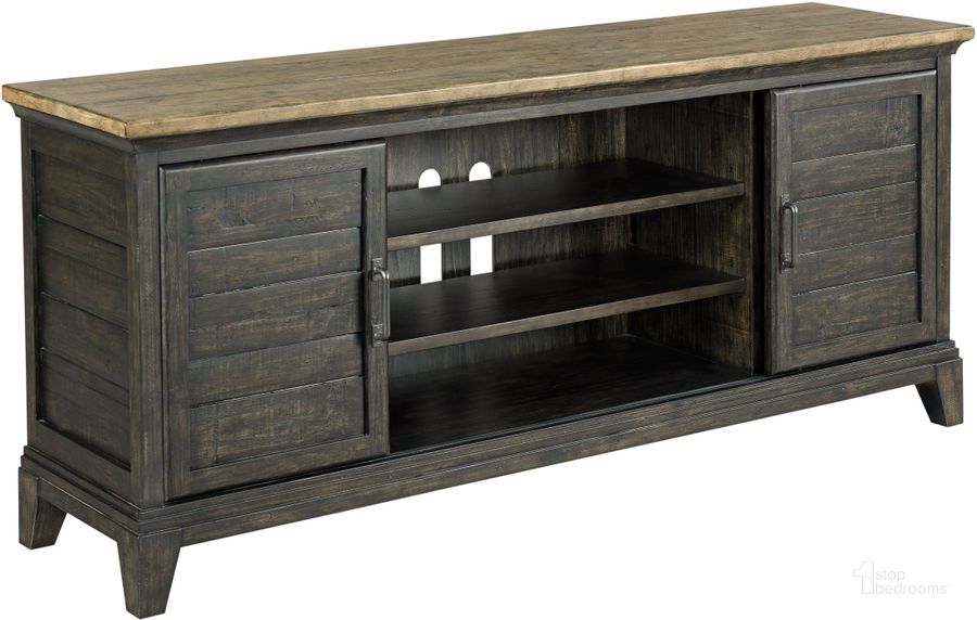 The appearance of Plank Road Charcoal Arden Entertainment Console designed by Kincaid in the modern / contemporary interior design. This brown and gray piece of furniture  was selected by 1StopBedrooms from Plank Road Collection to add a touch of cosiness and style into your home. Sku: 706-585C. Material: Wood. Product Type: Entertainment Console. Image1