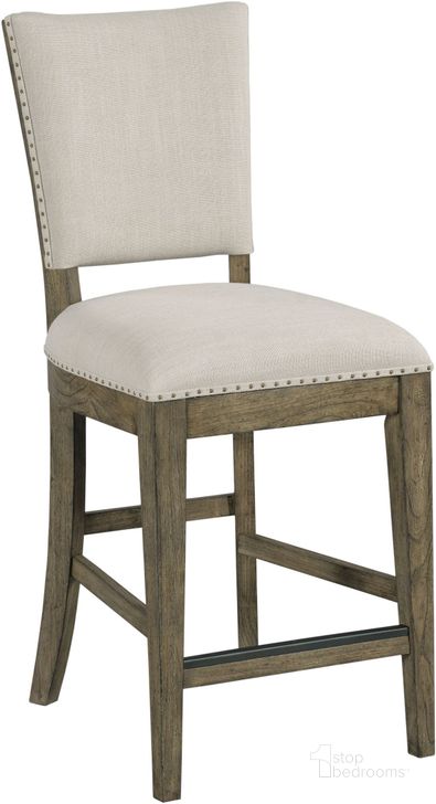 The appearance of Plank Road Stone Kimler Counter Height Chair Set of 2 designed by Kincaid in the modern / contemporary interior design. This cream piece of furniture  was selected by 1StopBedrooms from Plank Road Collection to add a touch of cosiness and style into your home. Sku: 706-691S. Material: Fabric. Product Type: Barstool. Image1