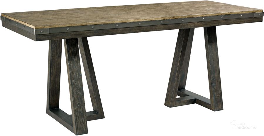 The appearance of Plank Road Charcoal Kimler Counter Height Dining Table designed by Kincaid in the modern / contemporary interior design. This brown and gray piece of furniture  was selected by 1StopBedrooms from Plank Road Collection to add a touch of cosiness and style into your home. Sku: 706-706CP. Material: Wood. Product Type: Counter Height Table. Table Top Shape: Rectangular. Image1