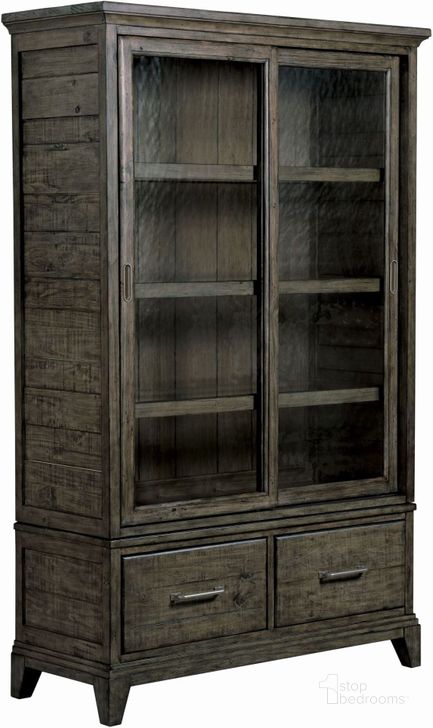 The appearance of Plank Road Charcoal Darby Display Cabinet designed by Kincaid in the modern / contemporary interior design. This brown and gray piece of furniture  was selected by 1StopBedrooms from Plank Road Collection to add a touch of cosiness and style into your home. Sku: 706-830CP. Material: Wood. Product Type: China Cabinet. Image1