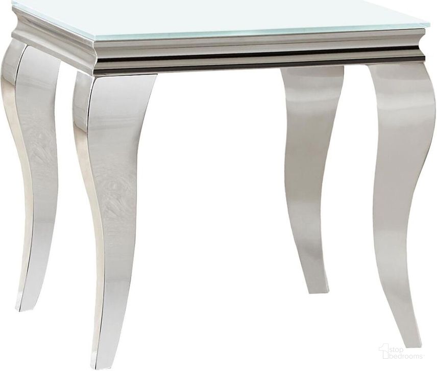 The appearance of White And Chrome End Table designed by Coaster in the transitional interior design. This white piece of furniture  was selected by 1StopBedrooms from  to add a touch of cosiness and style into your home. Sku: 707767B1;707767B2;707767B3. Material: Steel. Product Type: End Table. Image1