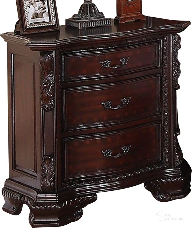 The appearance of Crown Mark Furniture Sheffield Nightstand in Dark Cherry designed by Crown Mark in the rustic / southwestern interior design. This dark cherry piece of furniture  was selected by 1StopBedrooms from Sheffield Collection to add a touch of cosiness and style into your home. Sku: B1100-2. Material: Wood. Product Type: Nightstand. Image1