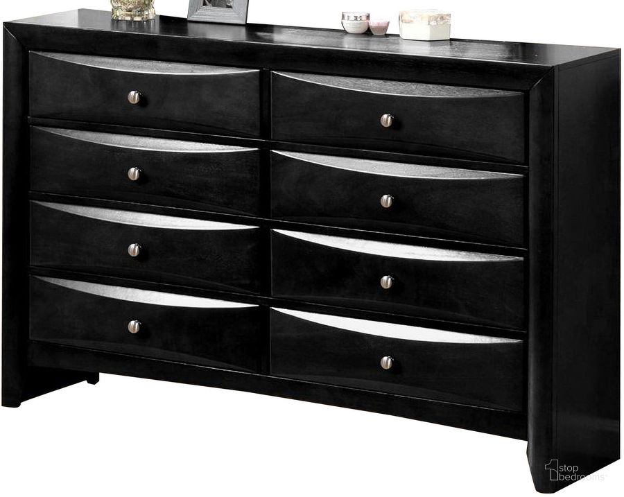 The appearance of Crown Mark Furniture Emily Dresser in Black designed by Crown Mark in the modern / contemporary interior design. This black piece of furniture  was selected by 1StopBedrooms from Emily Collection to add a touch of cosiness and style into your home. Sku: B4280-1. Material: Wood. Product Type: Dresser. Image1