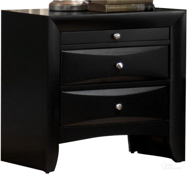 The appearance of Crown Mark Furniture Emily Nightstand in Black designed by Crown Mark in the modern / contemporary interior design. This black piece of furniture  was selected by 1StopBedrooms from Emily Collection to add a touch of cosiness and style into your home. Sku: B4280-2. Material: Wood. Product Type: Nightstand. Image1
