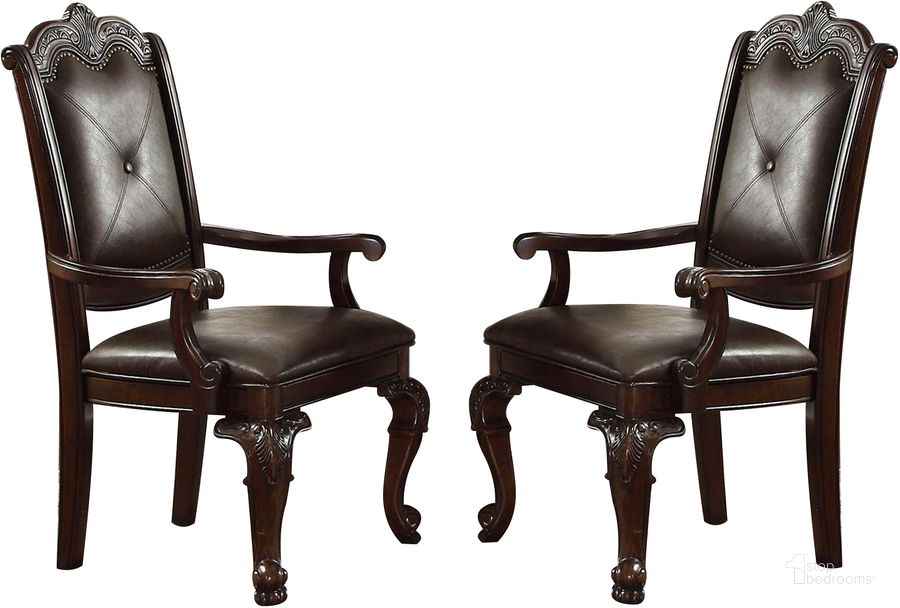 The appearance of Crown Mark Kiera Dining Arm Chair in Warm Brown (Set of 2) designed by Crown Mark in the traditional interior design. This brown piece of furniture  was selected by 1StopBedrooms from Kiera Collection to add a touch of cosiness and style into your home. Sku: 2150A. Material: Wood. Product Type: Arm Chair. Image1