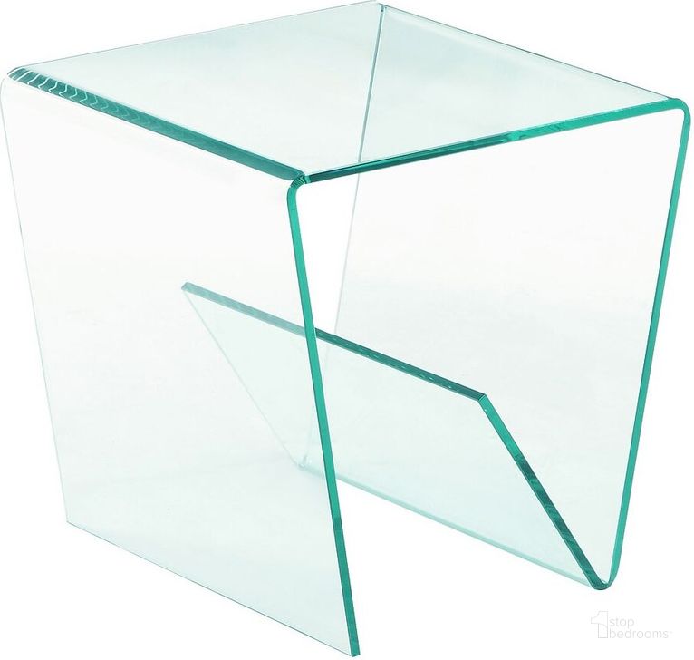 The appearance of 72102 End Table designed by Chintaly Imports in the modern / contemporary interior design. This clear glass piece of furniture  was selected by 1StopBedrooms from 72102 Collection to add a touch of cosiness and style into your home. Sku: 72102-LT. Material: Glass. Product Type: End Table. Image1