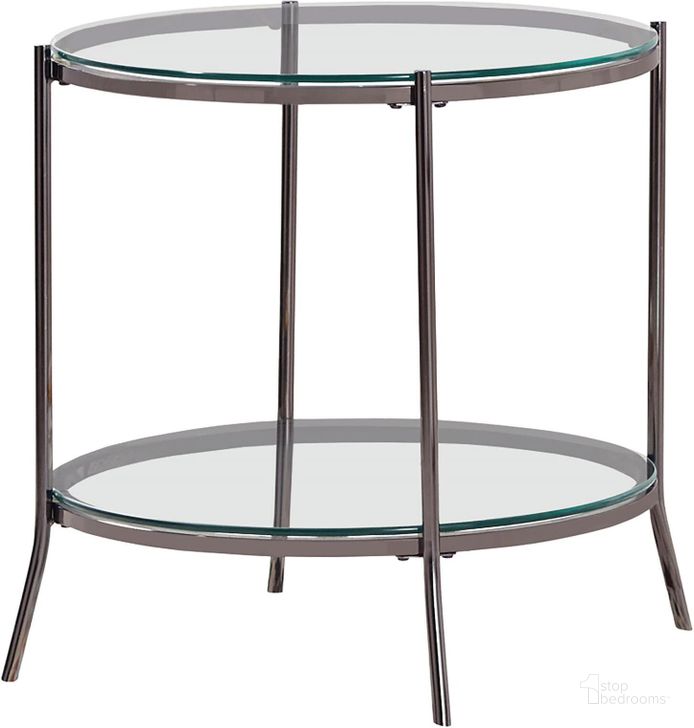 The appearance of Black Nickel End Table designed by Coaster in the transitional interior design. This black piece of furniture  was selected by 1StopBedrooms from  to add a touch of cosiness and style into your home. Sku: 723267. Material: Metal. Product Type: End Table. Image1
