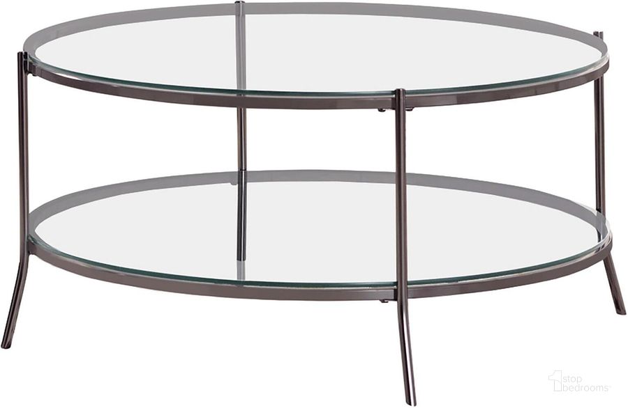 The appearance of Black Nickel Coffee Table designed by Coaster in the transitional interior design. This black piece of furniture  was selected by 1StopBedrooms from  to add a touch of cosiness and style into your home. Sku: 723268. Material: Metal. Product Type: Coffee Table. Image1