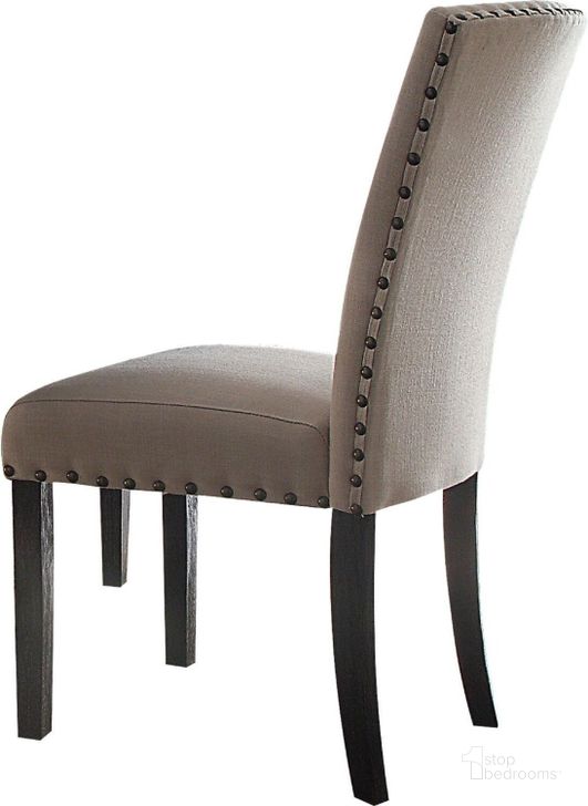 The appearance of Nolan Linen Oak Side Chair Set of 2 designed by ACME in the transitional interior design. This cream piece of furniture  was selected by 1StopBedrooms from Nolan Collection to add a touch of cosiness and style into your home. Sku: 72852. Material: Fabric. Product Type: Side Chair. Image1