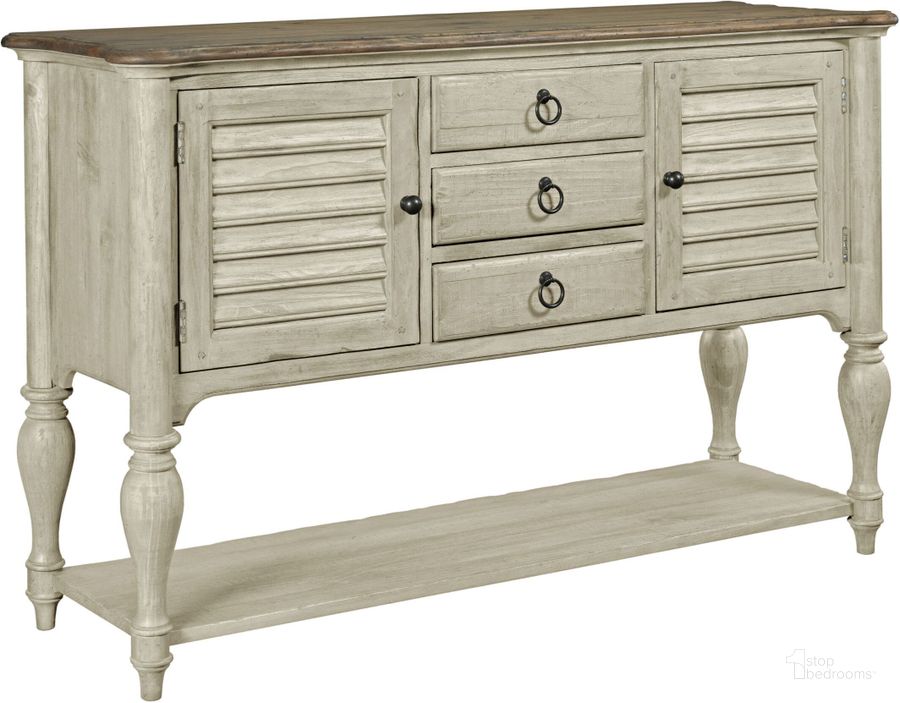 The appearance of Weatherford Cornsilk Edisto Sideboard designed by Kincaid in the transitional interior design. This cream piece of furniture  was selected by 1StopBedrooms from Weatherford Collection to add a touch of cosiness and style into your home. Sku: 75-090. Material: Wood. Product Type: Sideboard. Image1