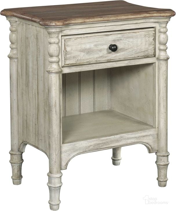 The appearance of Weatherford Cornsilk Open Nightstand designed by Kincaid in the transitional interior design. This cream piece of furniture  was selected by 1StopBedrooms from Weatherford Collection to add a touch of cosiness and style into your home. Sku: 75-143. Material: Wood. Product Type: Nightstand. Image1