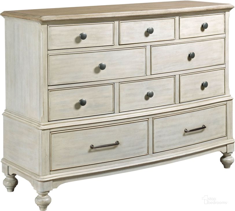 The appearance of Litchfield 2 Tone Cotswold Dresser designed by American Drew in the modern / contemporary interior design. This gray piece of furniture  was selected by 1StopBedrooms from Litchfield Collection to add a touch of cosiness and style into your home. Sku: 750-131. Material: Wood. Product Type: Dresser. Image1
