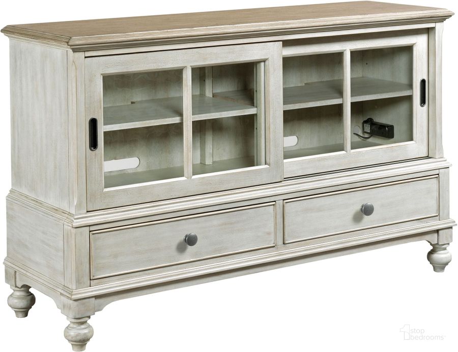 The appearance of Litchfield 2 Tone Ludlow Entertainment Console designed by American Drew in the modern / contemporary interior design. This gray piece of furniture  was selected by 1StopBedrooms from Litchfield Collection to add a touch of cosiness and style into your home. Sku: 750-585. Material: Wood. Product Type: Entertainment Console. Image1