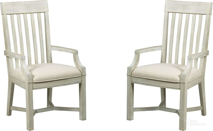 The appearance of Litchfield Sunwashed James Arm Chair Set of 2 designed by American Drew in the modern / contemporary interior design. This white piece of furniture  was selected by 1StopBedrooms from Litchfield Collection to add a touch of cosiness and style into your home. Sku: 750-637. Material: Fabric. Product Type: Arm Chair. Image1