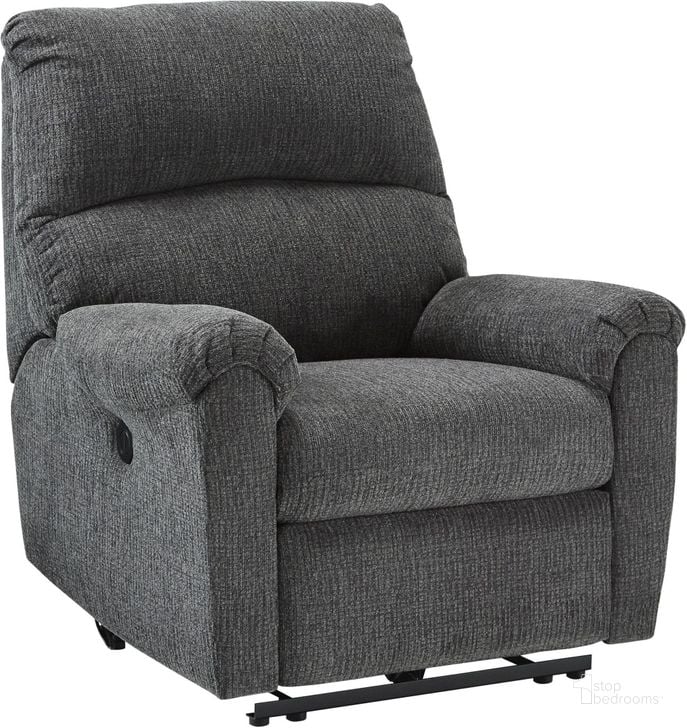 The appearance of Mcteer Charcoal Power Recliner designed by Signature Design by Ashley in the modern / contemporary interior design. This charcoal piece of furniture  was selected by 1StopBedrooms from Mcteer Collection to add a touch of cosiness and style into your home. Sku: 7591006. Material: Fabric. Product Type: Recliner. Image1