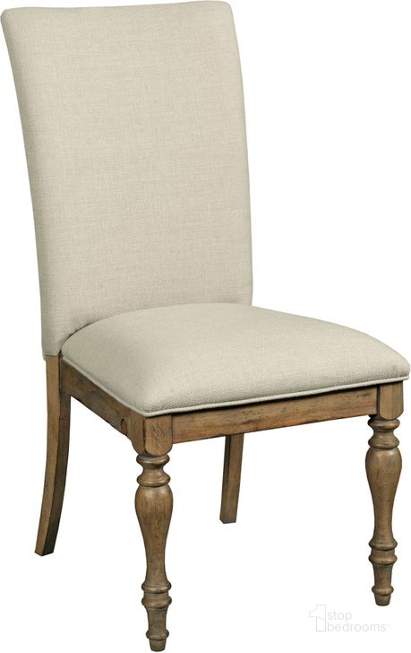 The appearance of Weatherford Heather Tasman Upholstered Chair Set of 2 designed by Kincaid in the transitional interior design. This brown piece of furniture  was selected by 1StopBedrooms from Weatherford Collection to add a touch of cosiness and style into your home. Sku: 76-065. Material: Fabric. Product Type: Dining Chair.