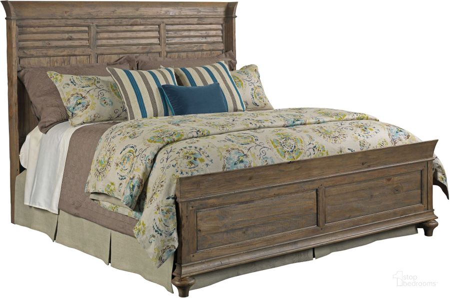 The appearance of Weatherford Heather King Shelter Bed designed by Kincaid in the transitional interior design. This brown piece of furniture  was selected by 1StopBedrooms from Weatherford Collection to add a touch of cosiness and style into your home. Sku: 76-131P. Material: Wood. Bed Size: King. Product Type: Shelter Bed. Image1
