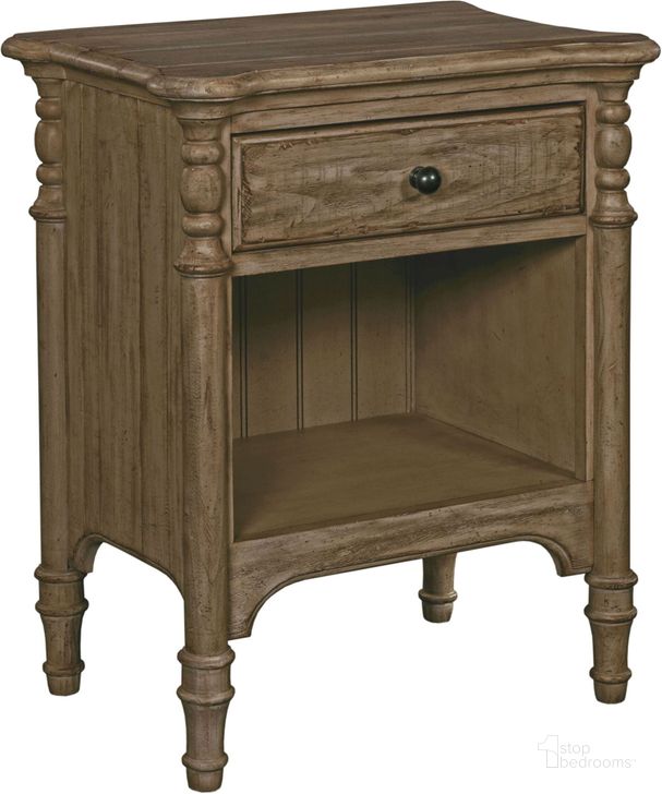 The appearance of Weatherford Heather Open Nightstand designed by Kincaid in the transitional interior design. This brown piece of furniture  was selected by 1StopBedrooms from Weatherford Collection to add a touch of cosiness and style into your home. Sku: 76-143. Material: Wood. Product Type: Nightstand. Image1