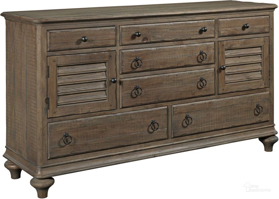 The appearance of Weatherford Heather Ellesmere Dresser designed by Kincaid in the transitional interior design. This brown piece of furniture  was selected by 1StopBedrooms from Weatherford Collection to add a touch of cosiness and style into your home. Sku: 76-160. Material: Wood. Product Type: Dresser. Image1