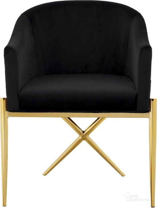 The appearance of Xavier Black Velvet Dining Chair 763Black-C designed by Meridian in the modern / contemporary interior design. This black velvet piece of furniture  was selected by 1StopBedrooms from Xavier Collection to add a touch of cosiness and style into your home. Sku: 763Black-C. Product Type: Dining Chair. Material: Velvet. Image1