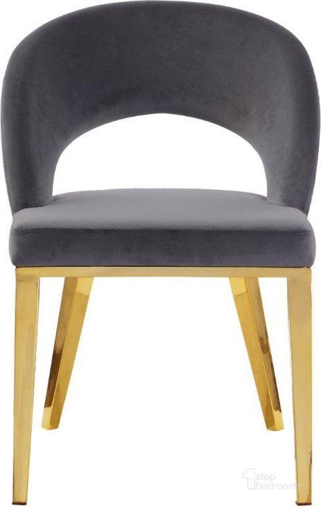 The appearance of Roberto Grey Velvet Dining Chair 765Grey-C designed by Meridian in the modern / contemporary interior design. This grey velvet piece of furniture  was selected by 1StopBedrooms from Roberto Collection to add a touch of cosiness and style into your home. Sku: 765Grey-C. Product Type: Dining Chair. Material: Velvet. Image1
