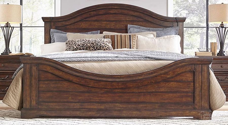 The appearance of Stonebrook Tobacco Queen Panel Bed designed by American Woodcrafters in the traditional interior design. This brown piece of furniture  was selected by 1StopBedrooms from Stonebrook Collection to add a touch of cosiness and style into your home. Sku: 7800-950;7800-952;7800-880. Bed Type: Panel Bed. Material: Wood. Product Type: Panel Bed. Bed Size: Queen. Image1