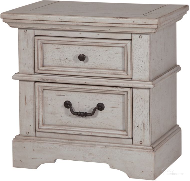 The appearance of American Woodcrafters Stonebrook Small Nightstand in Antique Gray 7820 420 designed by American Woodcrafters in the transitional interior design. This gray piece of furniture  was selected by 1StopBedrooms from Stonebrook Collection to add a touch of cosiness and style into your home. Sku: 7820-420. Material: Wood. Product Type: Nightstand. Image1