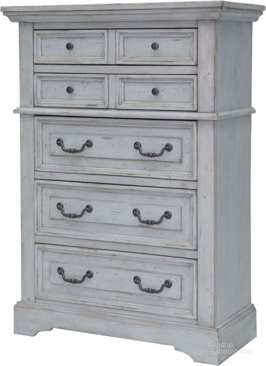The appearance of Stonebrook Antique Gray Chest designed by American Woodcrafters in the traditional interior design. This gray piece of furniture  was selected by 1StopBedrooms from Stonebrook Collection to add a touch of cosiness and style into your home. Sku: 7820-150. Material: Wood. Product Type: Chest. Image1