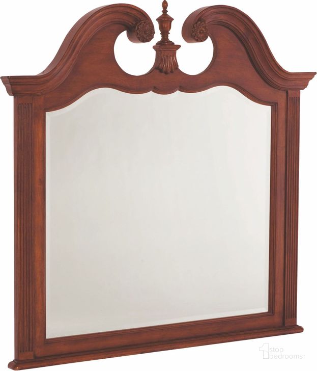 The appearance of Cherry Grove Classic Antique Cherry Landscape Mirror designed by American Drew in the traditional interior design. This brown piece of furniture  was selected by 1StopBedrooms from Cherry Collection to add a touch of cosiness and style into your home. Sku: 791-021;791-M71. Material: Glass. Product Type: Dresser Mirror. Image1